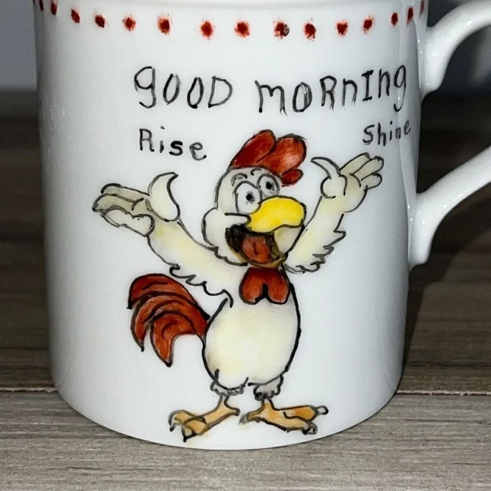 Crate & Barrel “Good Morning” Rooster Mug